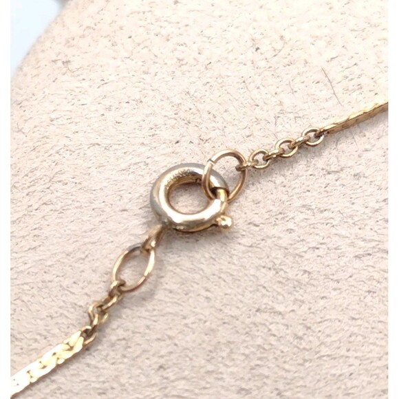 Vintage 1/20 12K Gold Filled Bar Station Rolo Chain Necklace 14” 1.3mm 1.46g - Picture 5 of 10